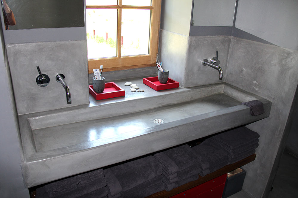 Realisation plan de travail cuisine en beton