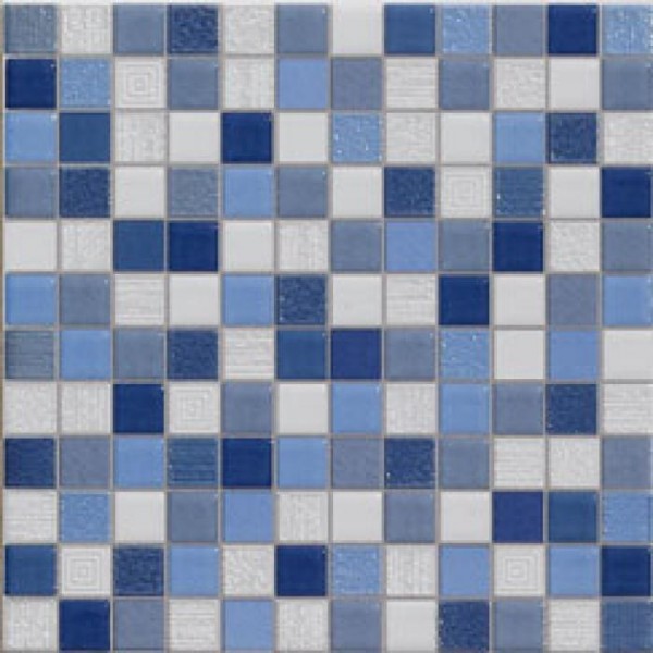 Carrelage mosaique gris bleu