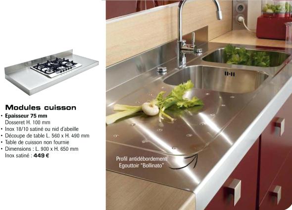 Plan de travail en inox pour cuisine