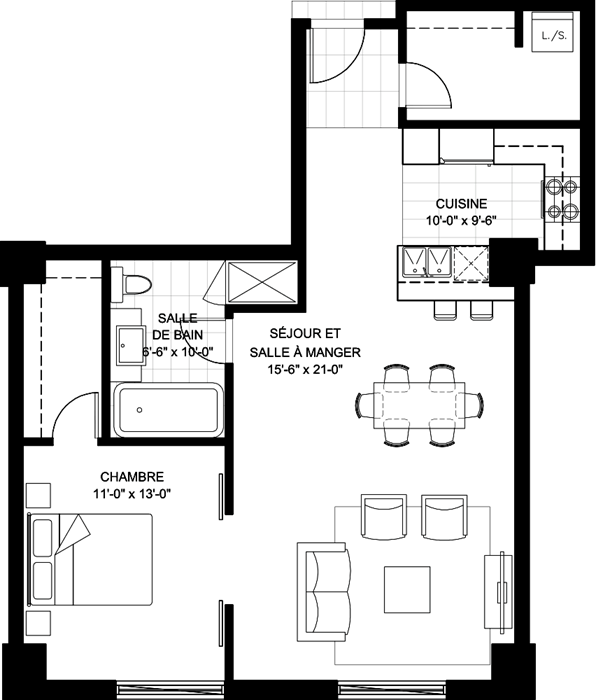 Plan cuisine 10 x 10