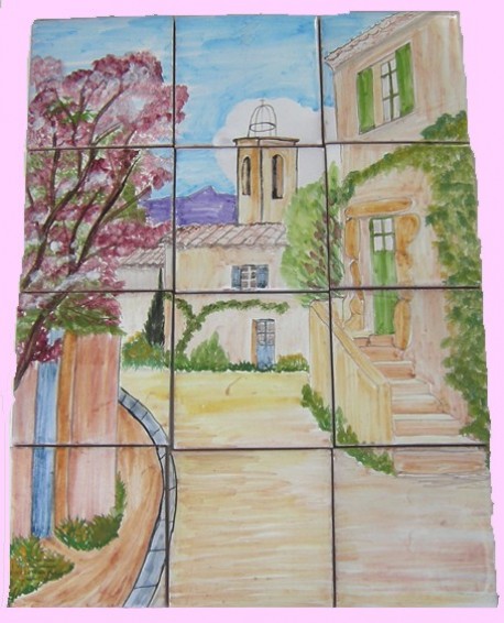 Fresque carrelage mural cuisine