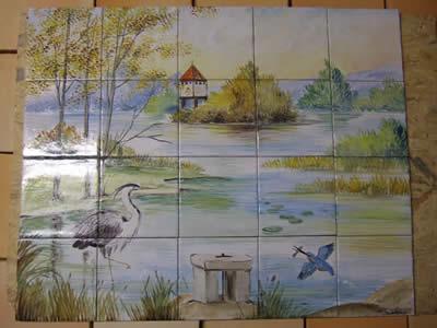 Fresque carrelage mural cuisine