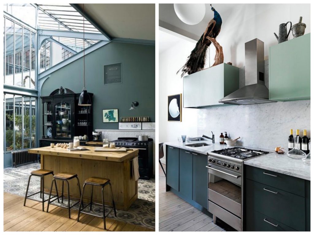 Peinture mur cuisine vert