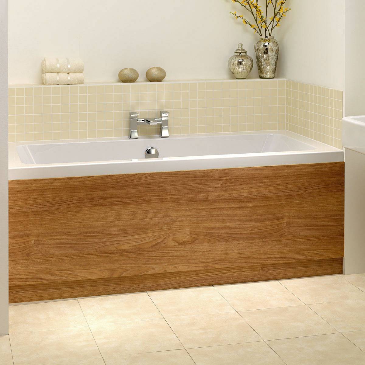 Baignoire carrelage imitation bois