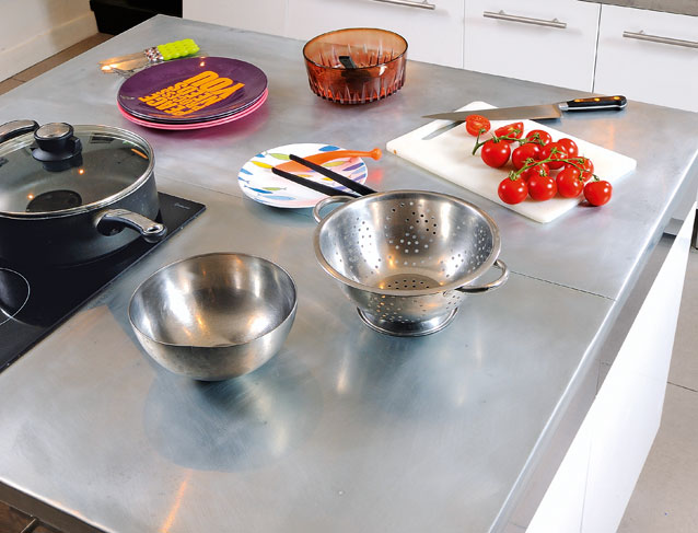 Plan travail cuisine en zinc