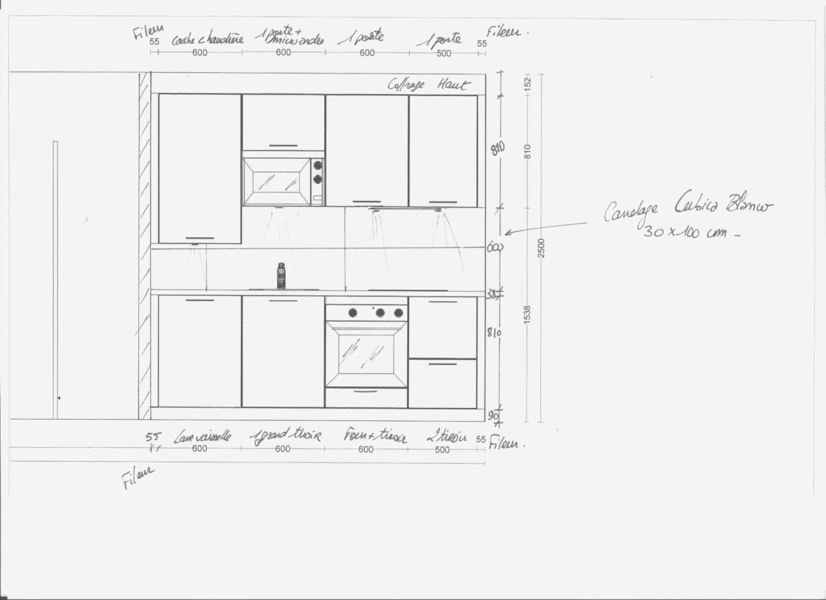 Meuble haut cuisine hauteur 100 cm