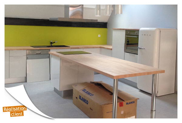 Plan de travail cuisine en hetre
