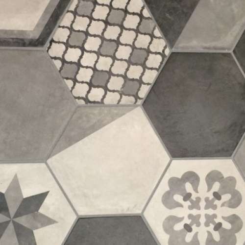 Carrelage hexagonal uni