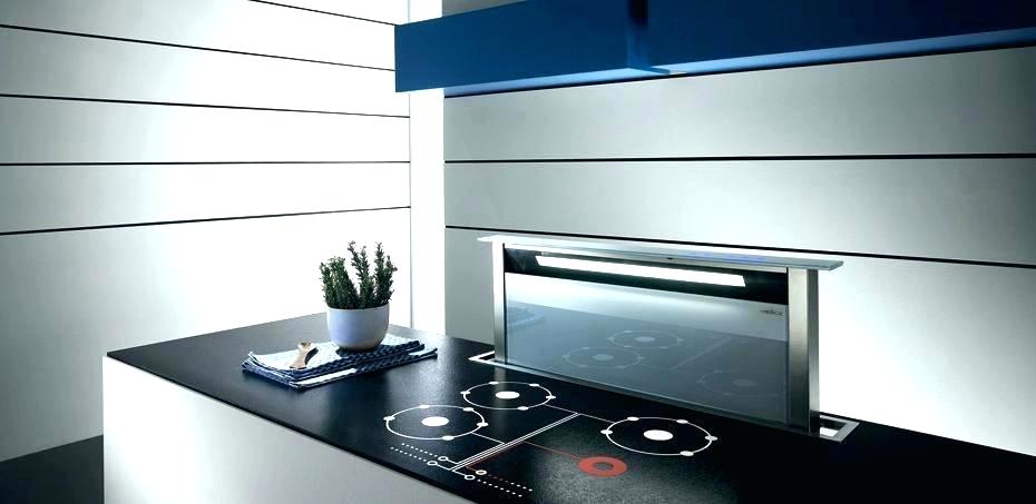 Hotte cuisine aspirante intégrée plan travail escamotable