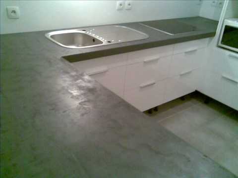 Refaire un plan de travail de cuisine en beton ciré