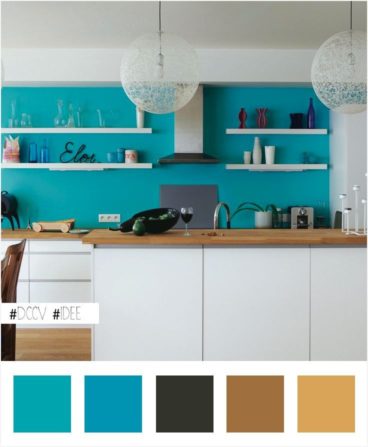 Couleur mur cuisine bleu