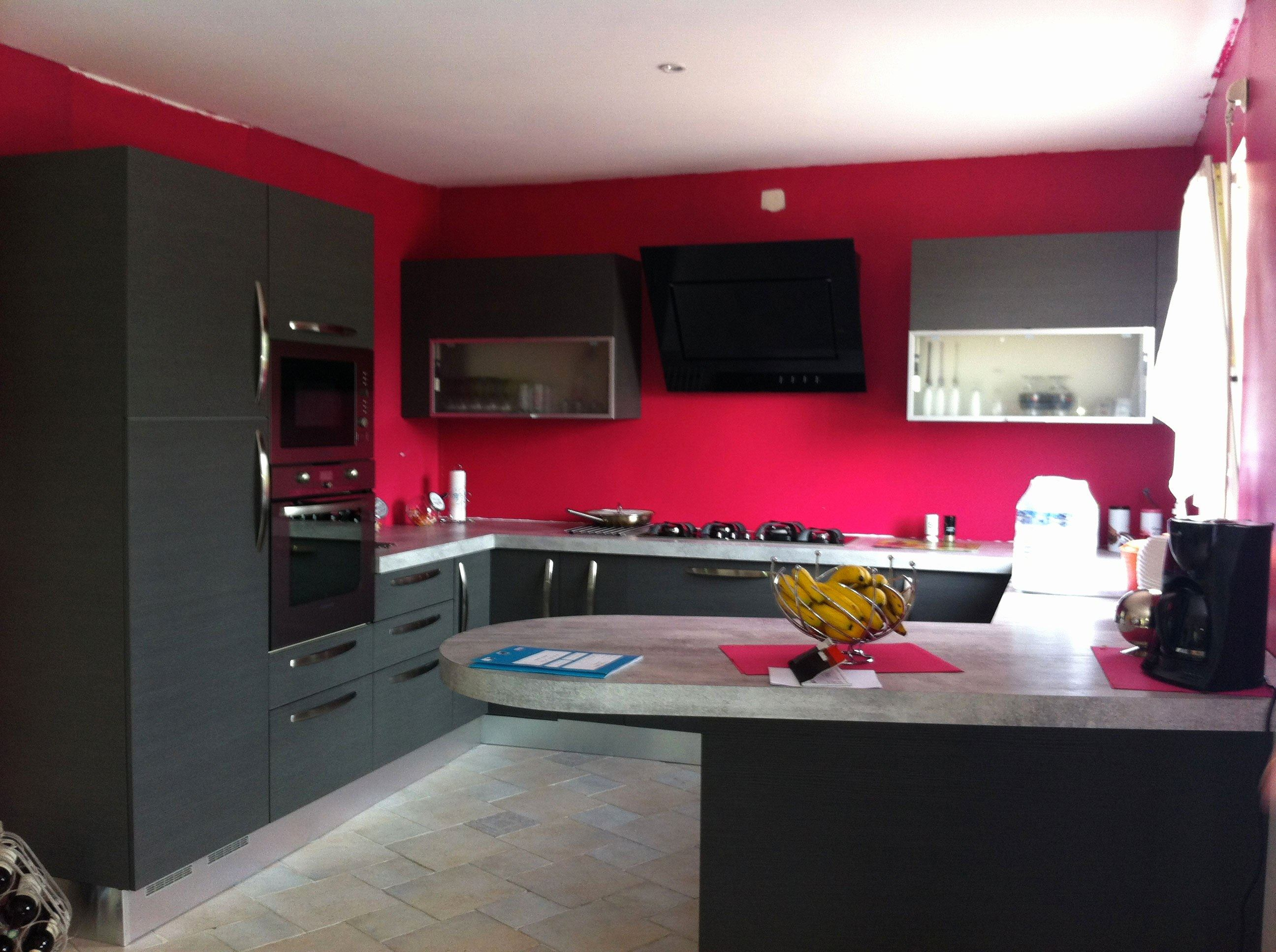 Déco cuisine rouge et gris