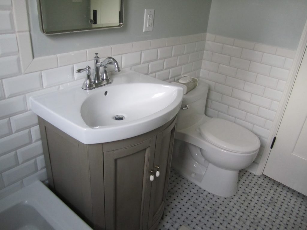 Carrelage salle de bain brique blanche