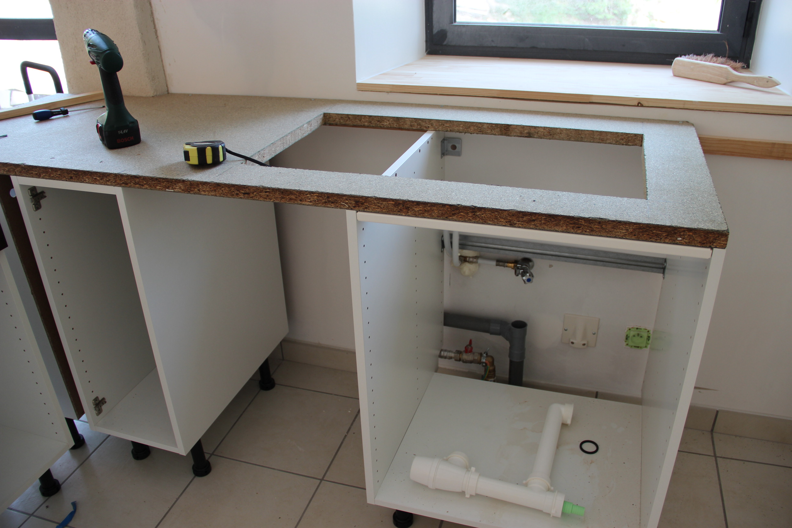Découpe plan de travail cuisine ikea