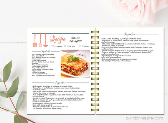 Modèle livre de cuisine