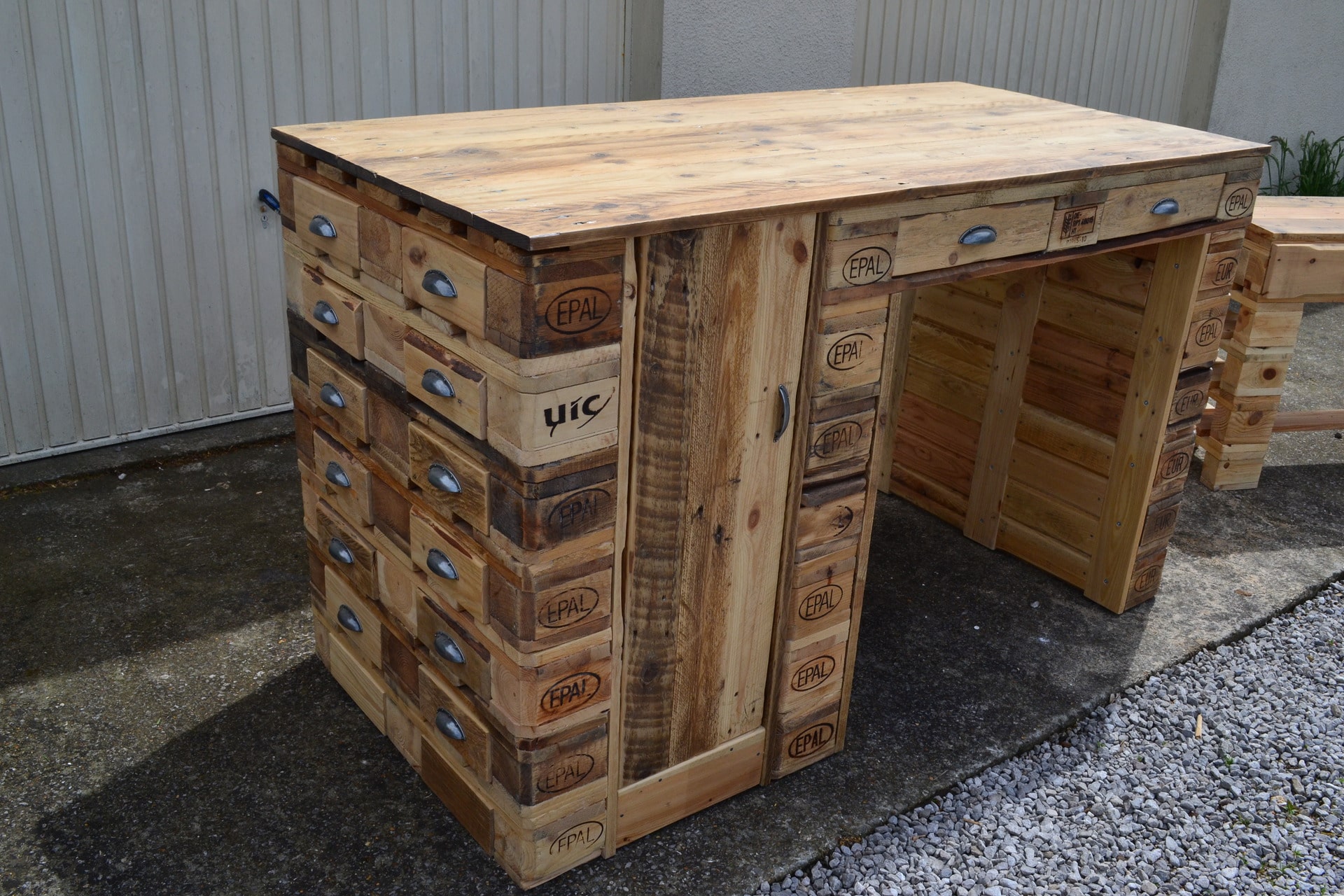 Plan de travail cuisine en palette