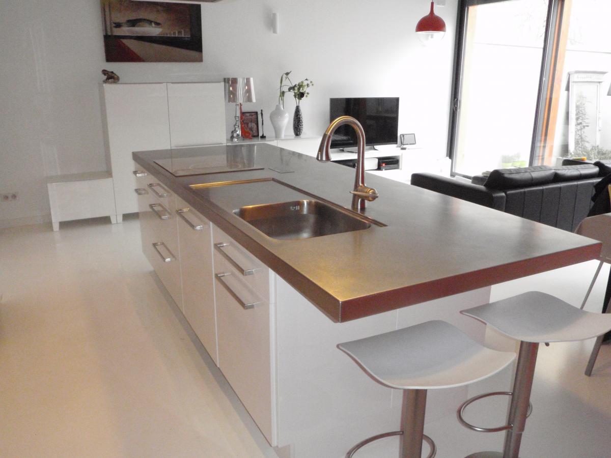 Cuisine plan travail inox
