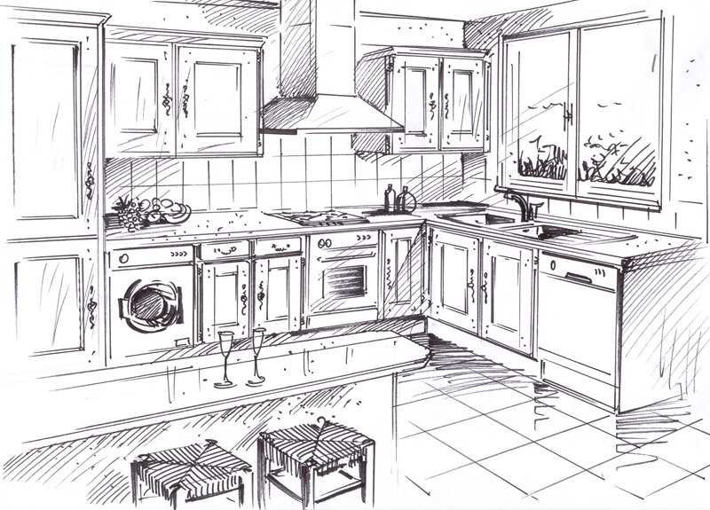 Dessiner plan d'armoire de cuisine