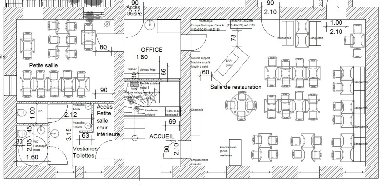 Plan d'une cuisine de restaurant aux normes