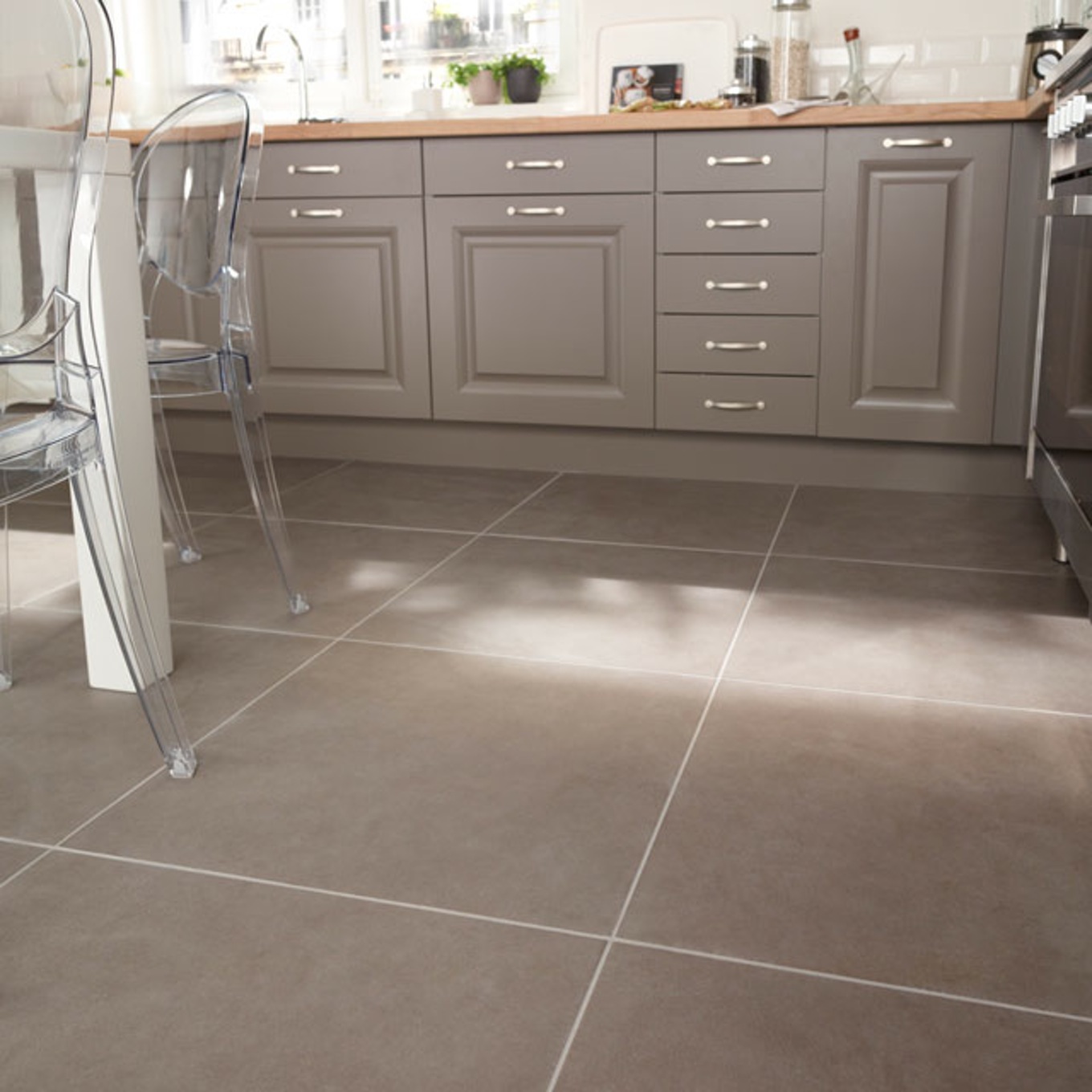 Carrelage gris non salissant