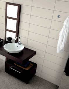 Salle de bain carrelage blanc joint noir