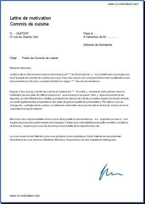 Exemple de cv de commis de cuisine