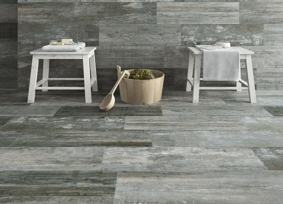 Carrelage imitation bois vieilli