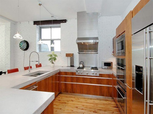 Photo cuisine bois et inox