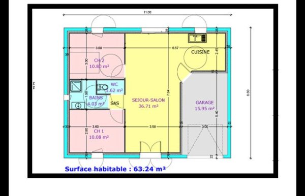 Plan maison cuisine salon
