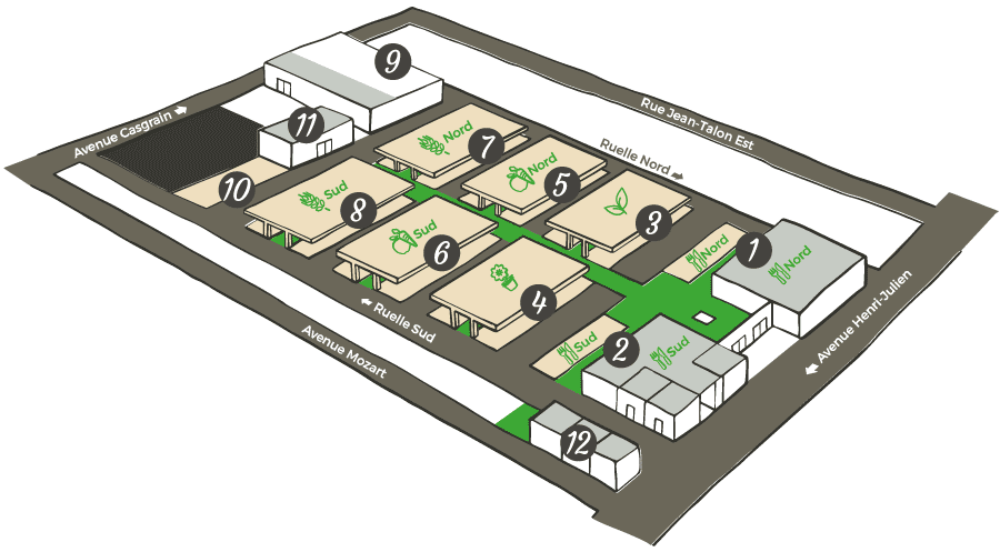 Plan marche en avant cuisine centrale