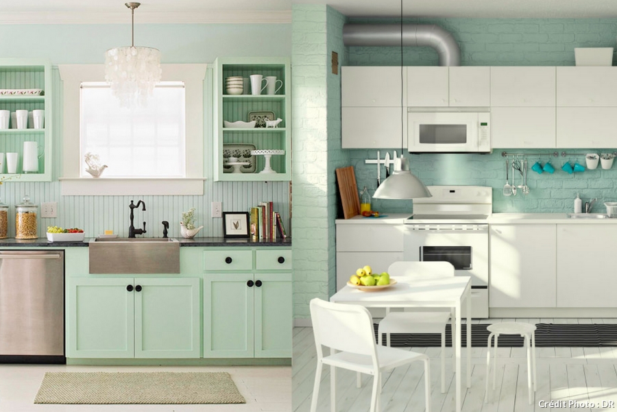 Deco cuisine vert pastel