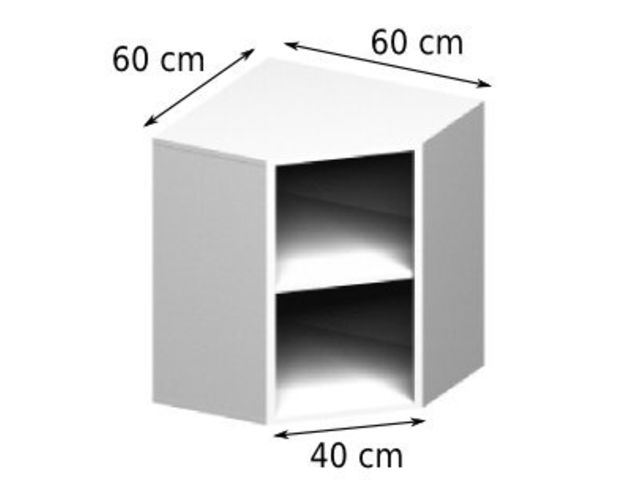 Meuble haut d'angle blanc cuisine