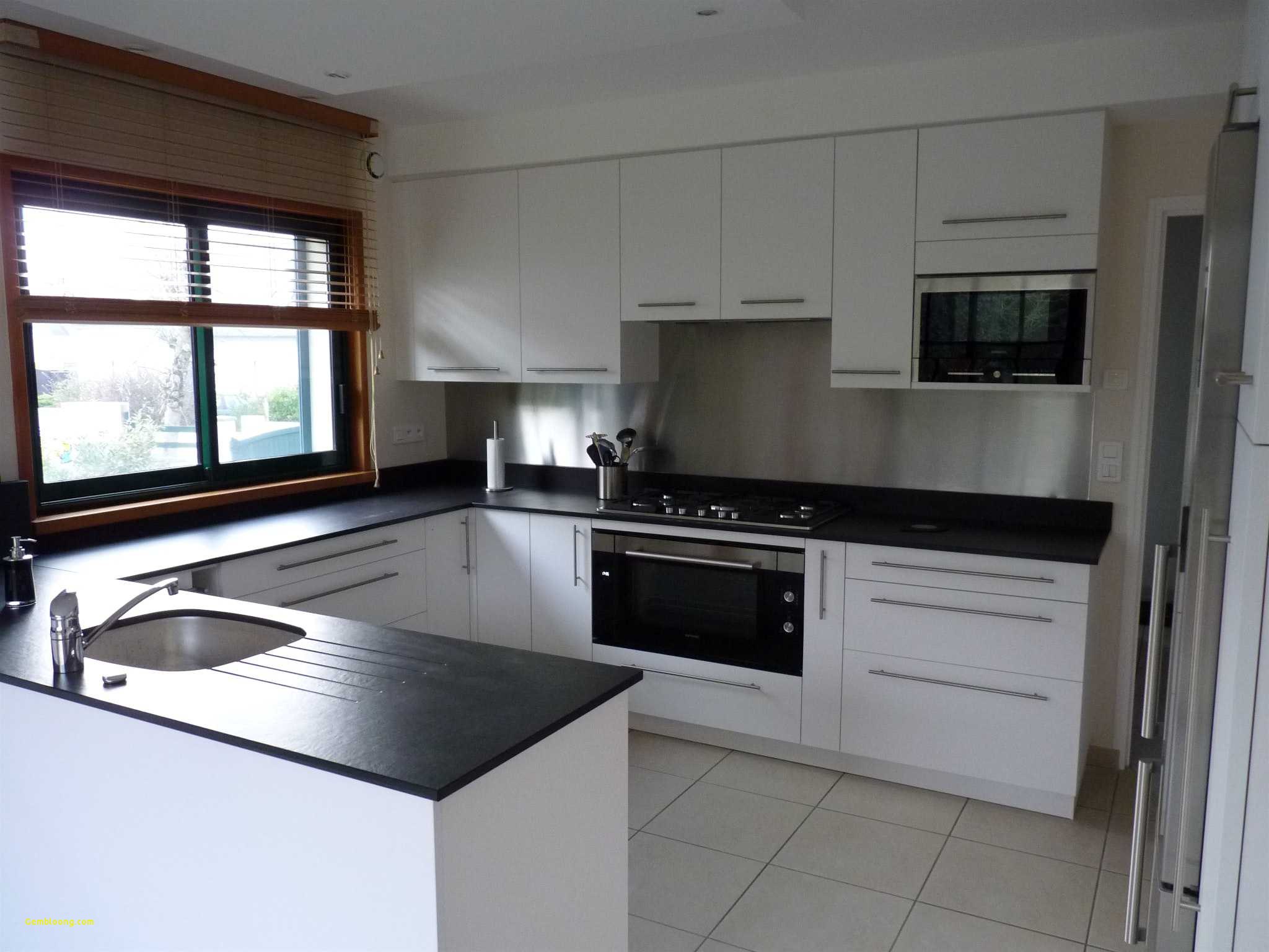 Meuble haut cuisine blanc et bois