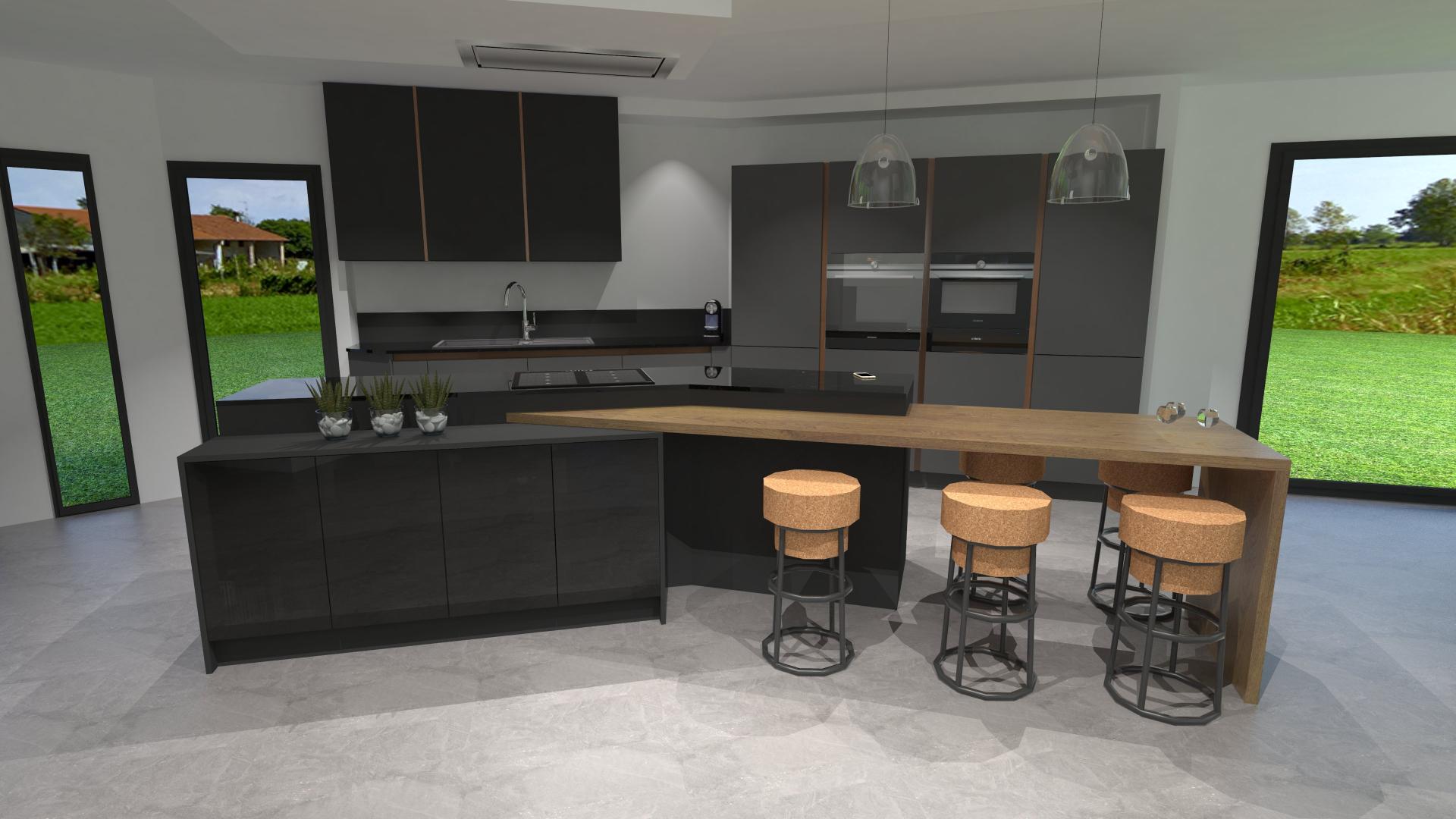 Meuble haut de cuisine gris anthracite