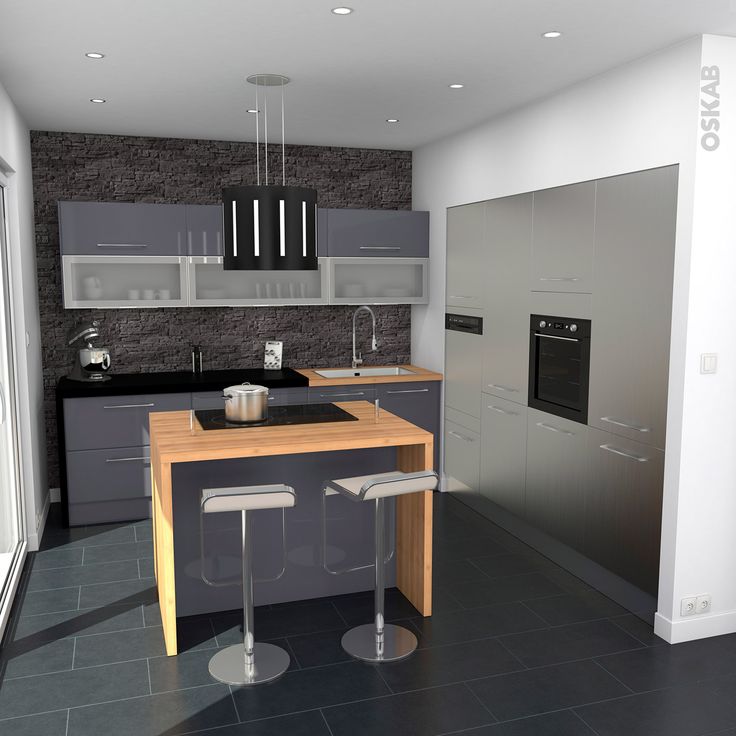Meuble haut de cuisine gris anthracite