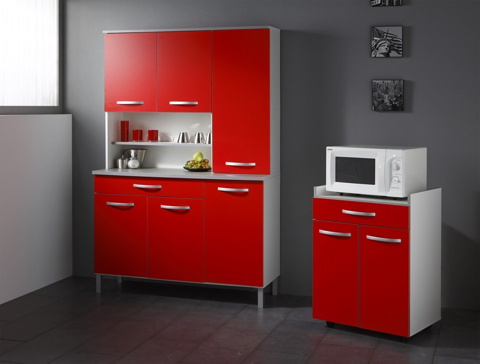 Meuble haut cuisine rouge but