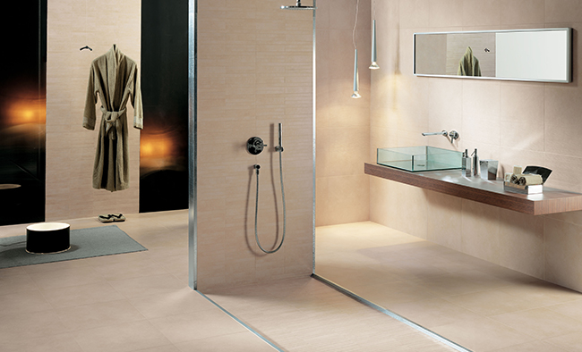 Carrelage salle de bain grand carreaux