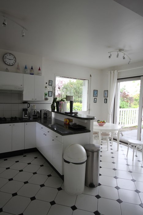 Modele de cuisine blanche et noire