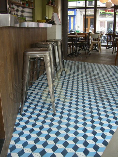 Carrelage hexagonal cube