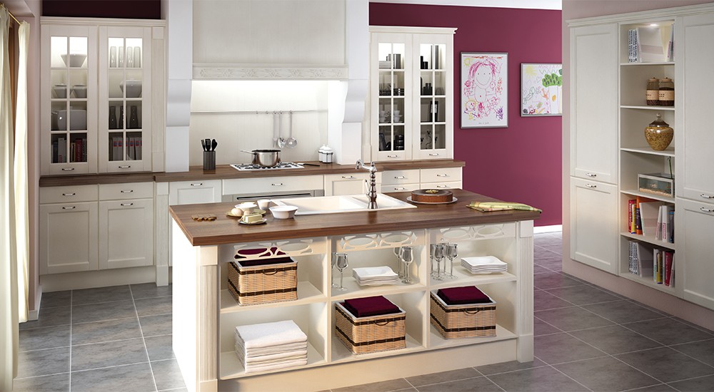 Modele cuisine bois blanc