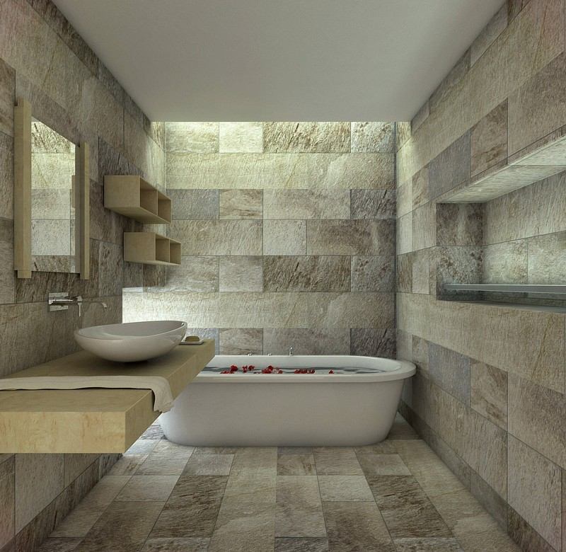 Carrelage salle de bain naturel