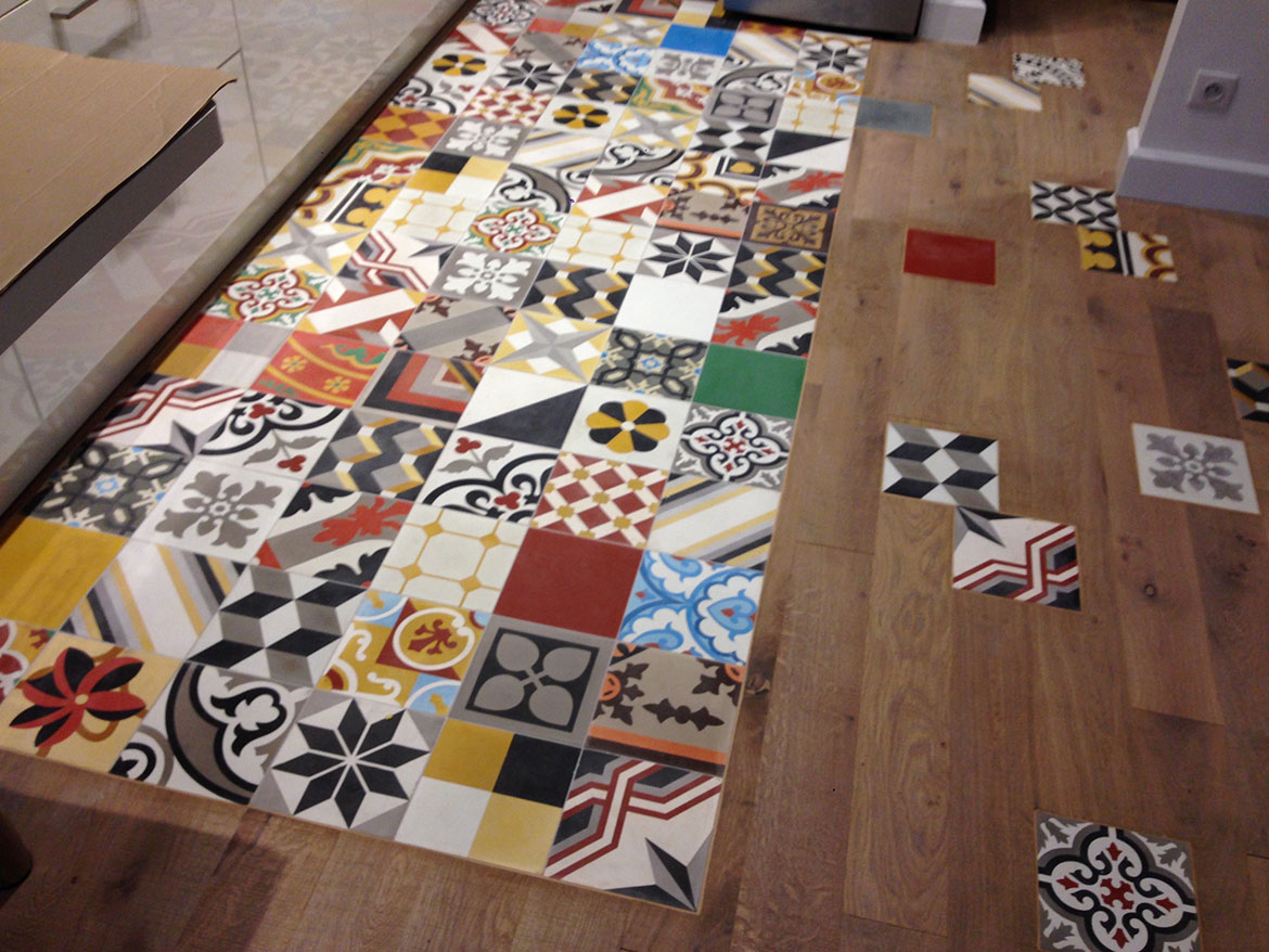 Carrelage mosaique noir mat
