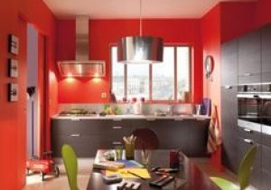 Deco peinture cuisine rouge