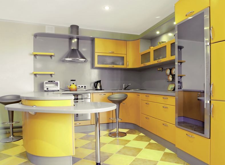 Deco cuisine bleu et jaune