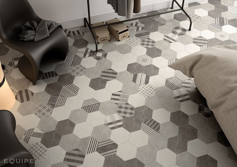 Carrelage hexagonal gres
