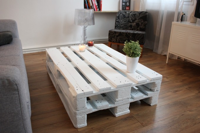 Table basse palette brute
