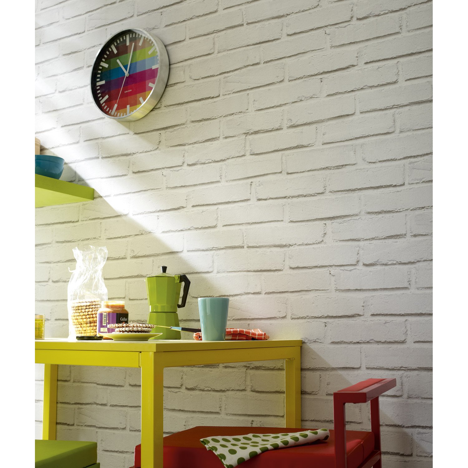 Carrelage blanc forme brique