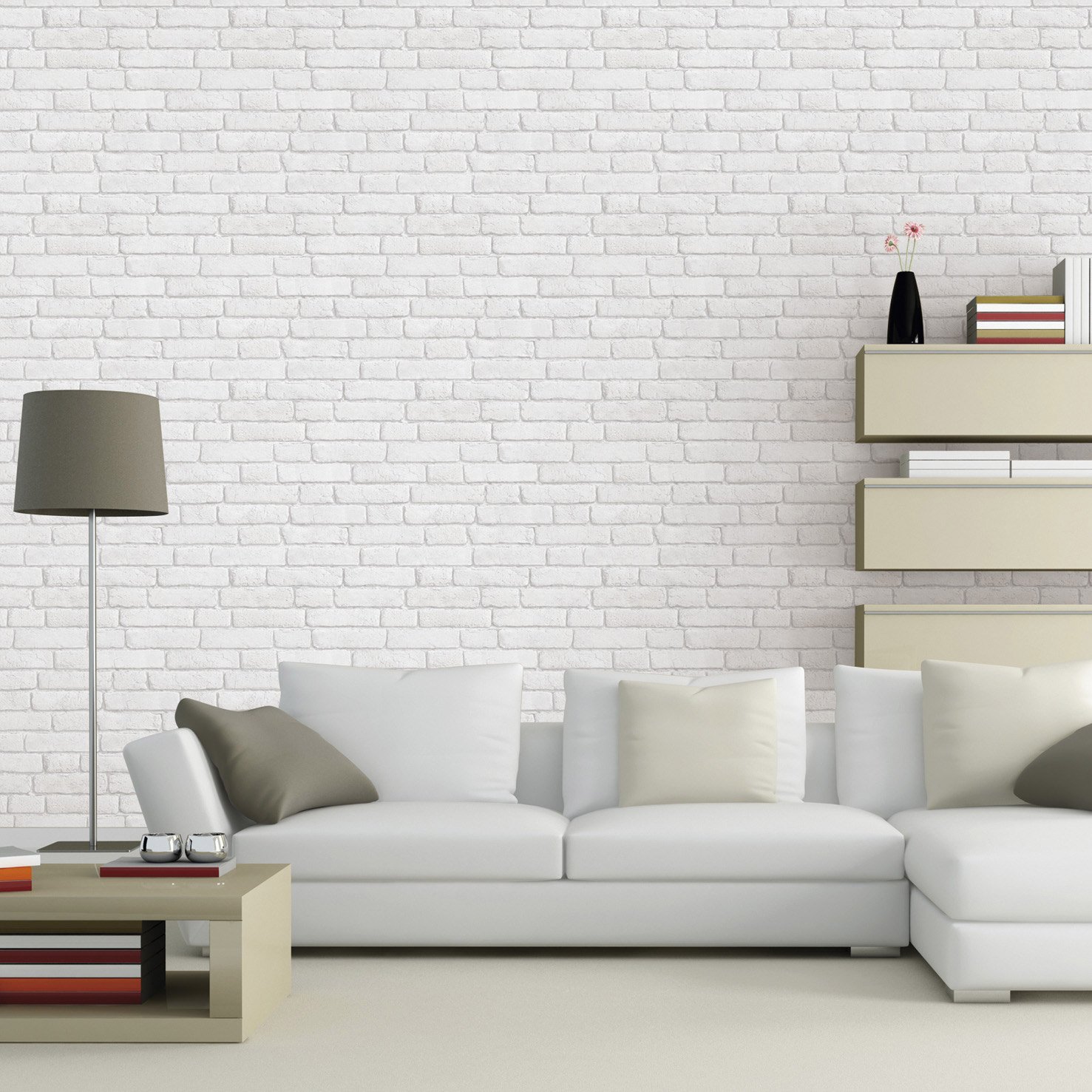Carrelage effet brique blanche
