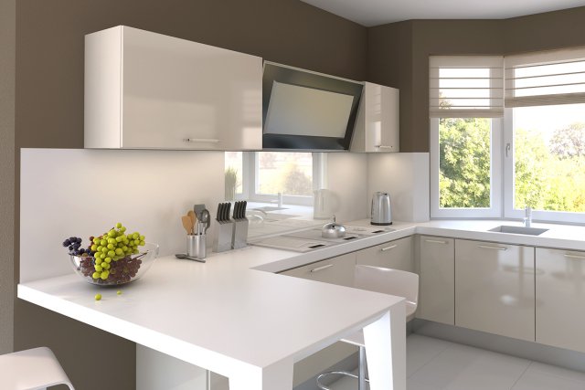 Couleur pour cuisine avec armoire blanc