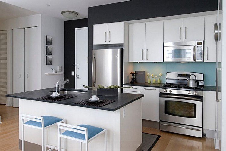 Idee peinture cuisine meuble noir